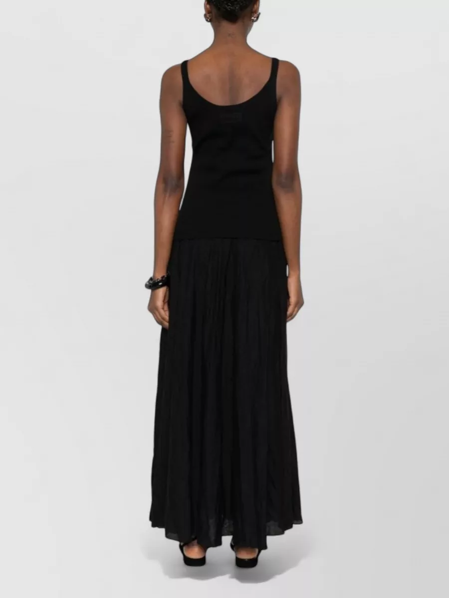 Ermanno Firenze Ribbed Cotton Floral Appliqué Sleeveless Tank Top
