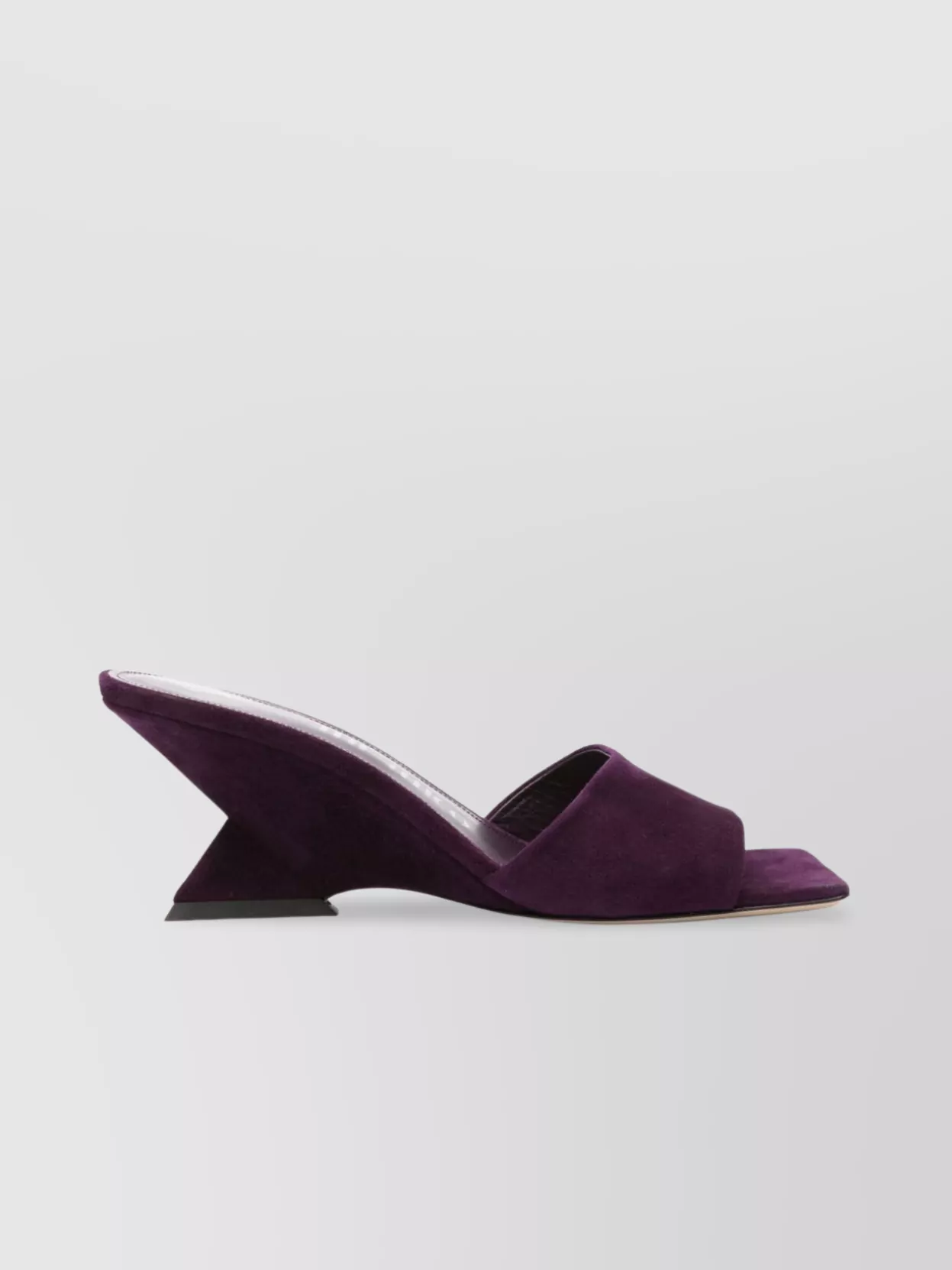 The Attico Suede Mule With Sculpted Heel And Toe Strap