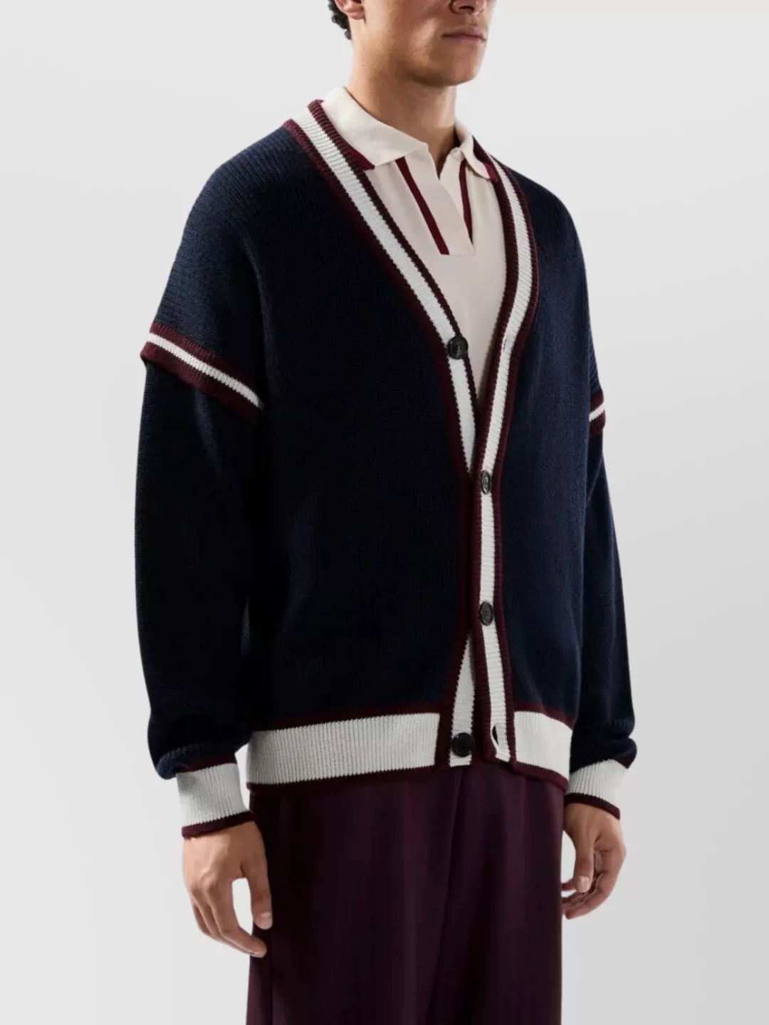 Gcds College Cardigan Striped Detail