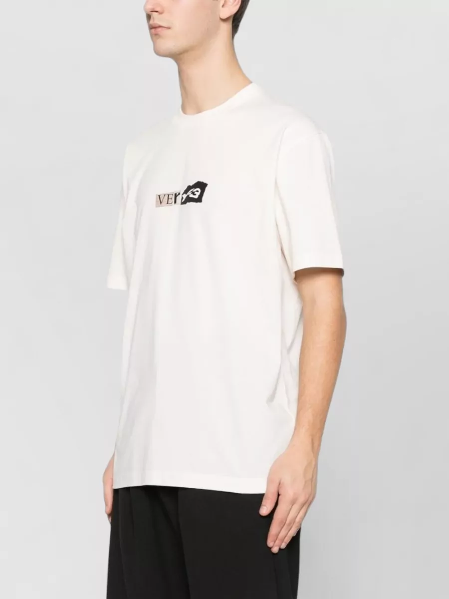 Y-3 Logo Crew Neck T Shirt Short Sleeves