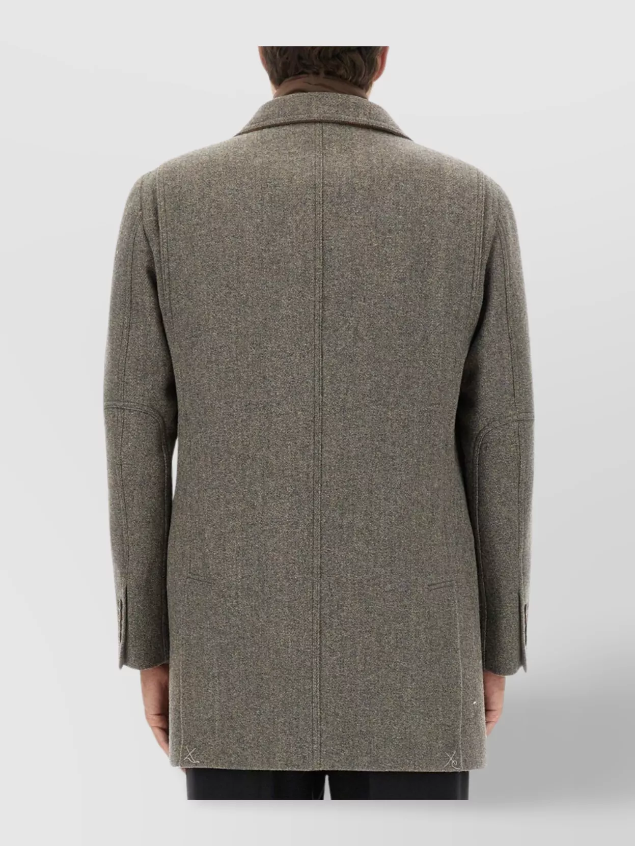 Fay Tailored Driving Coat Featuring Pockets In Gray