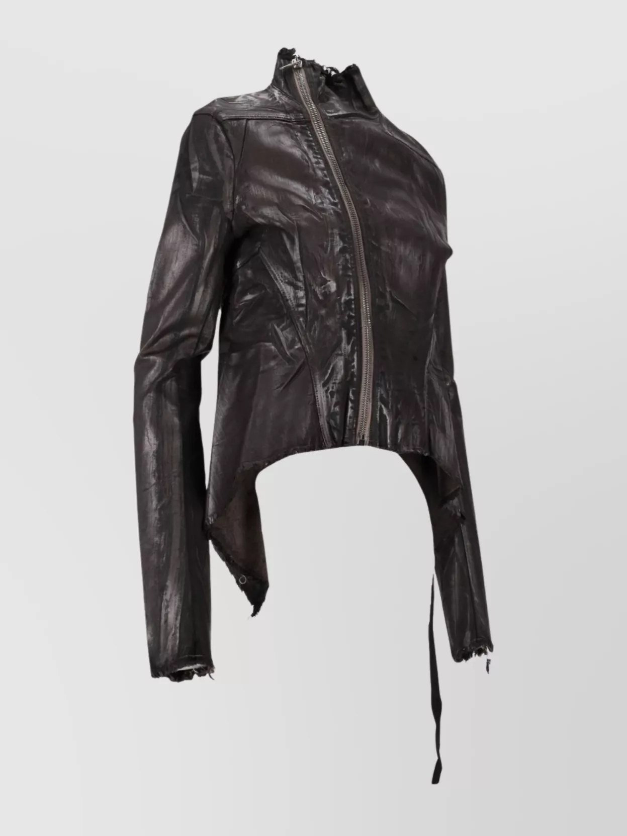 Rick Owens Asymmetrical Hem Long Sleeve Jacket