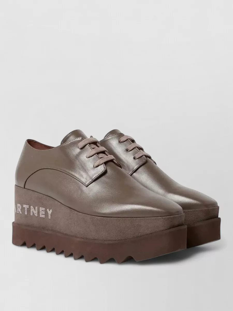 Stella Mccartney crystal-embellished wedge derby shoes