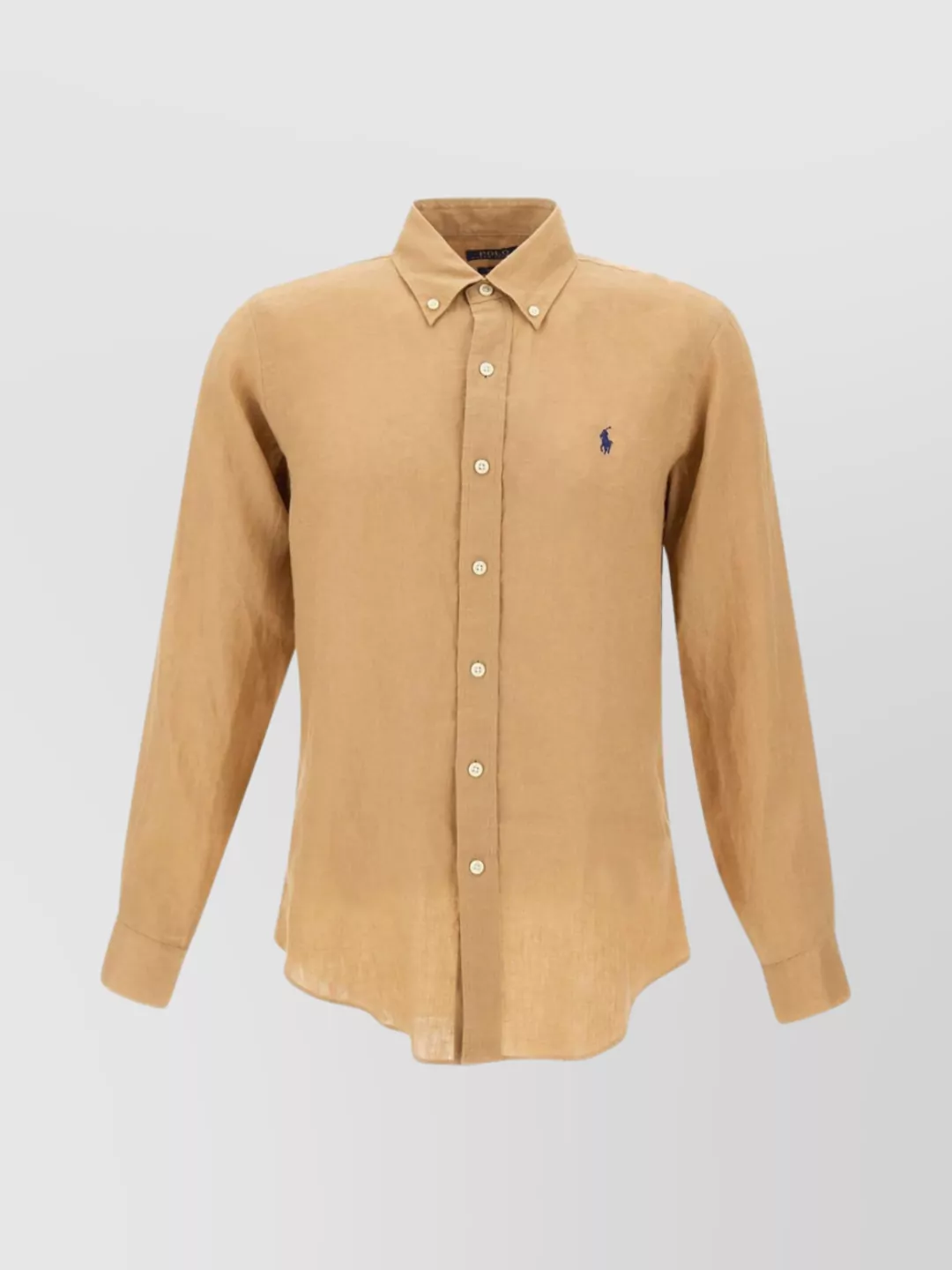 Shop Polo Ralph Lauren Tailored Linen Shirt With Buttoned Cuffs