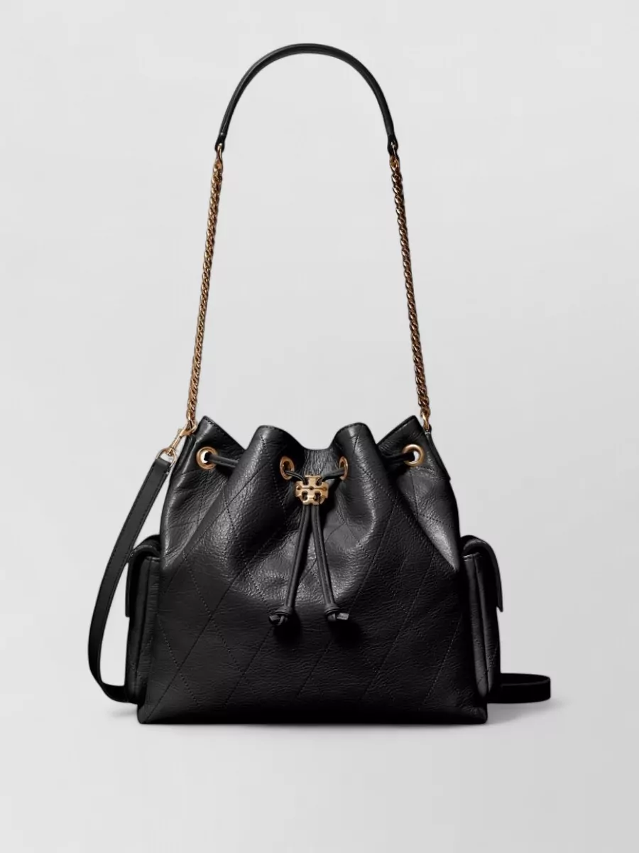 Tory Burch na leather quilted drawstring bucket bag