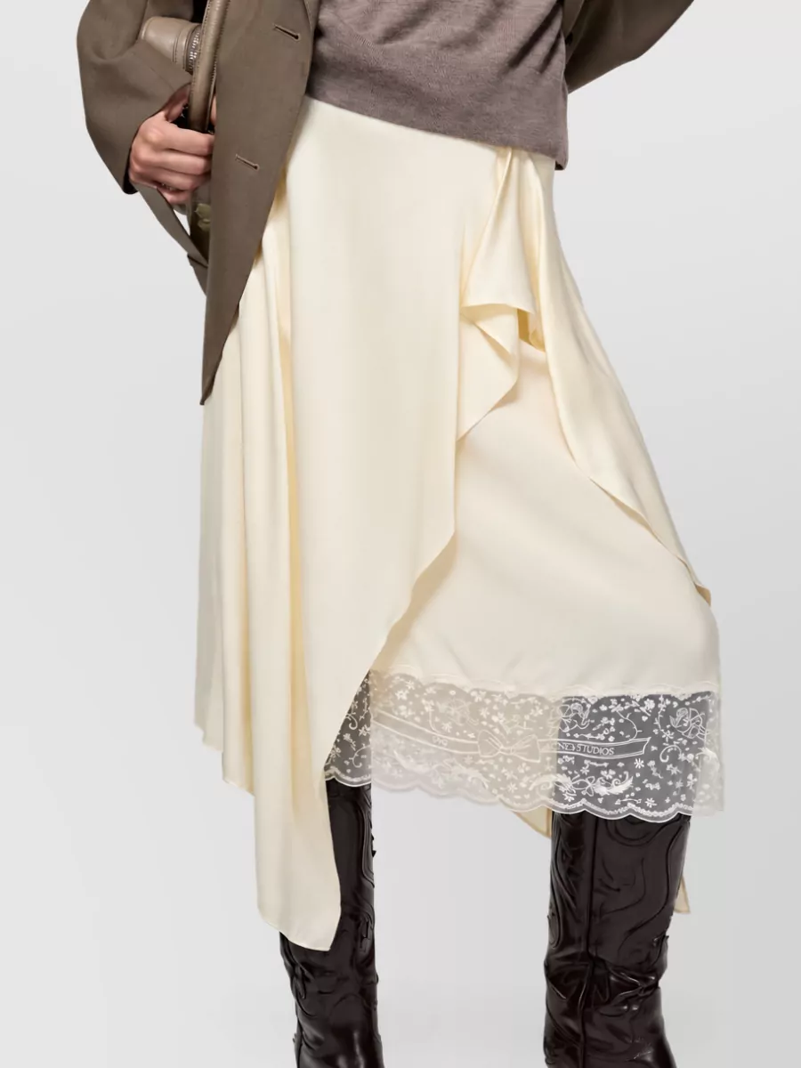 Acne Studios Satin Draped Asymmetric Midi Skirt
