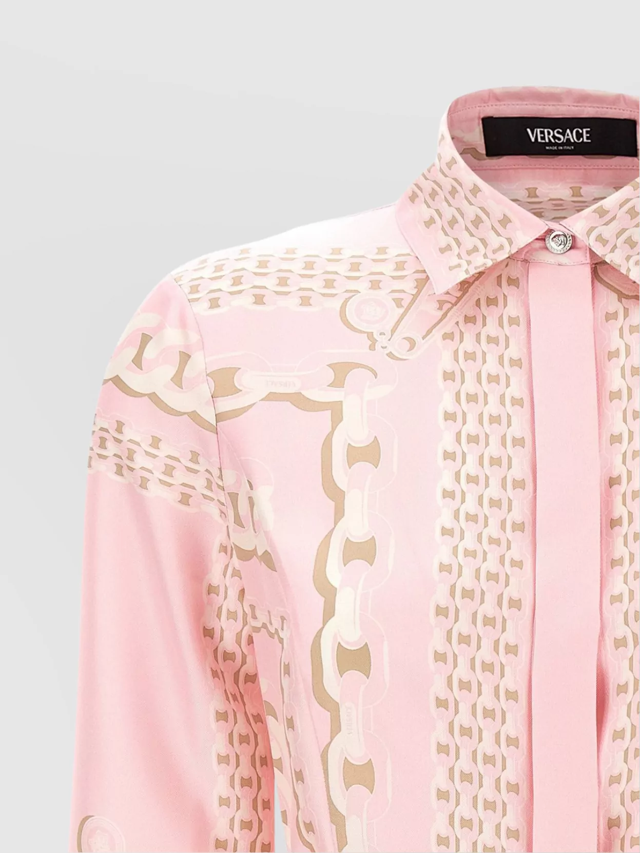 Versace Chain Pattern Waist Belted Cuffs Dress