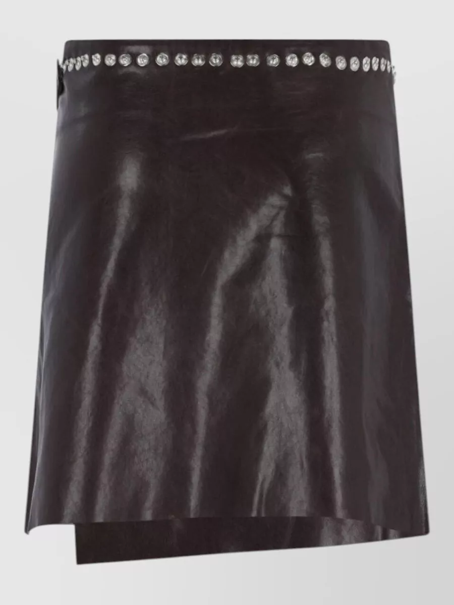Paloma Wool Lamb Leather Knee-Length Wrap Skirt