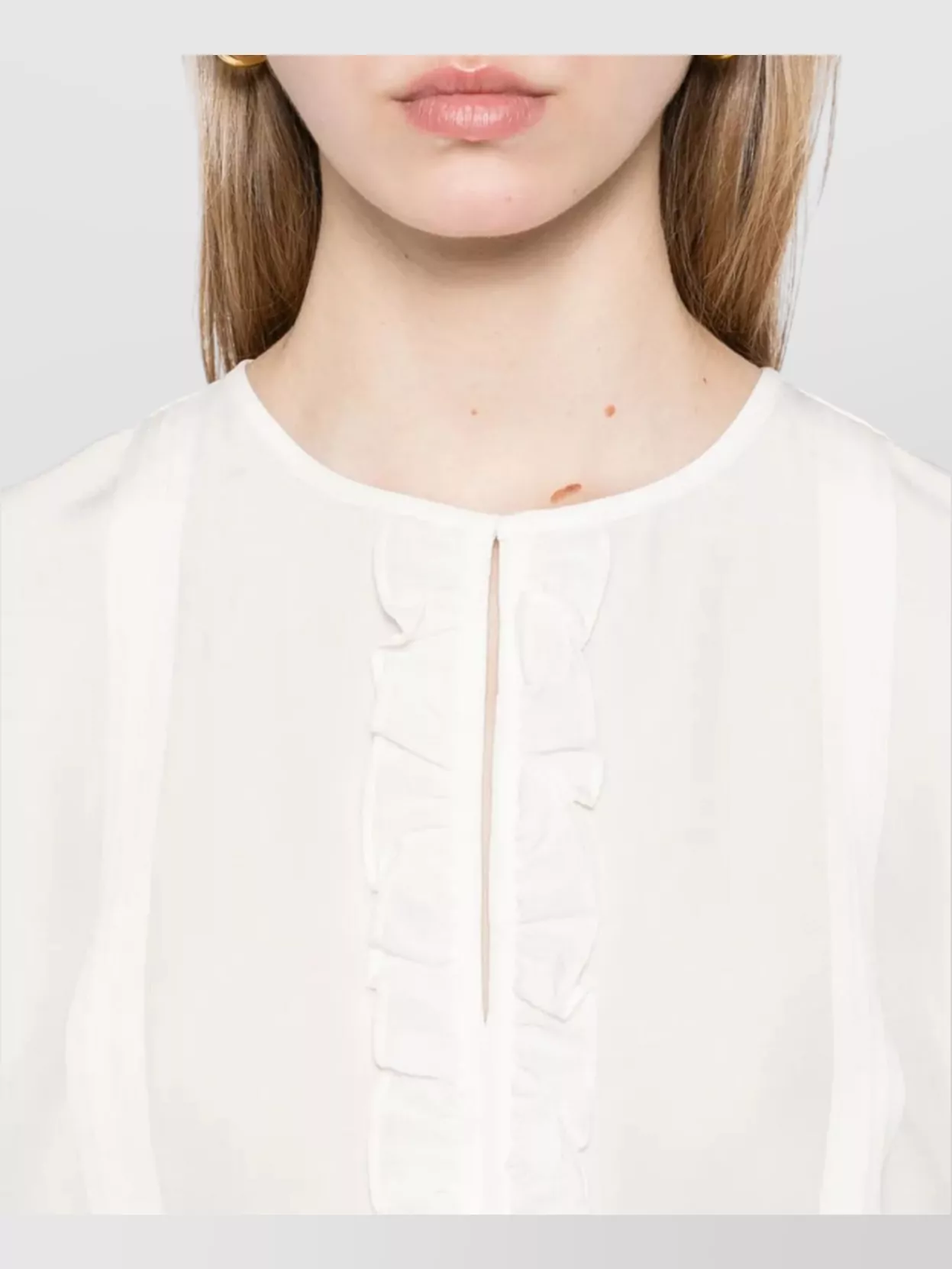 S Max Mara Matilde Cap Sleeves Sheer Ruffled Top