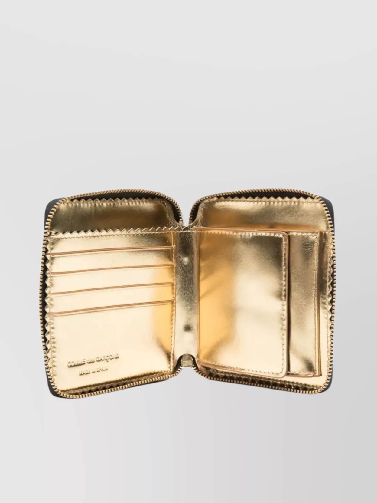 Comme Des Garçons "reflection" Wallet Featuring Gold-tone Hardware