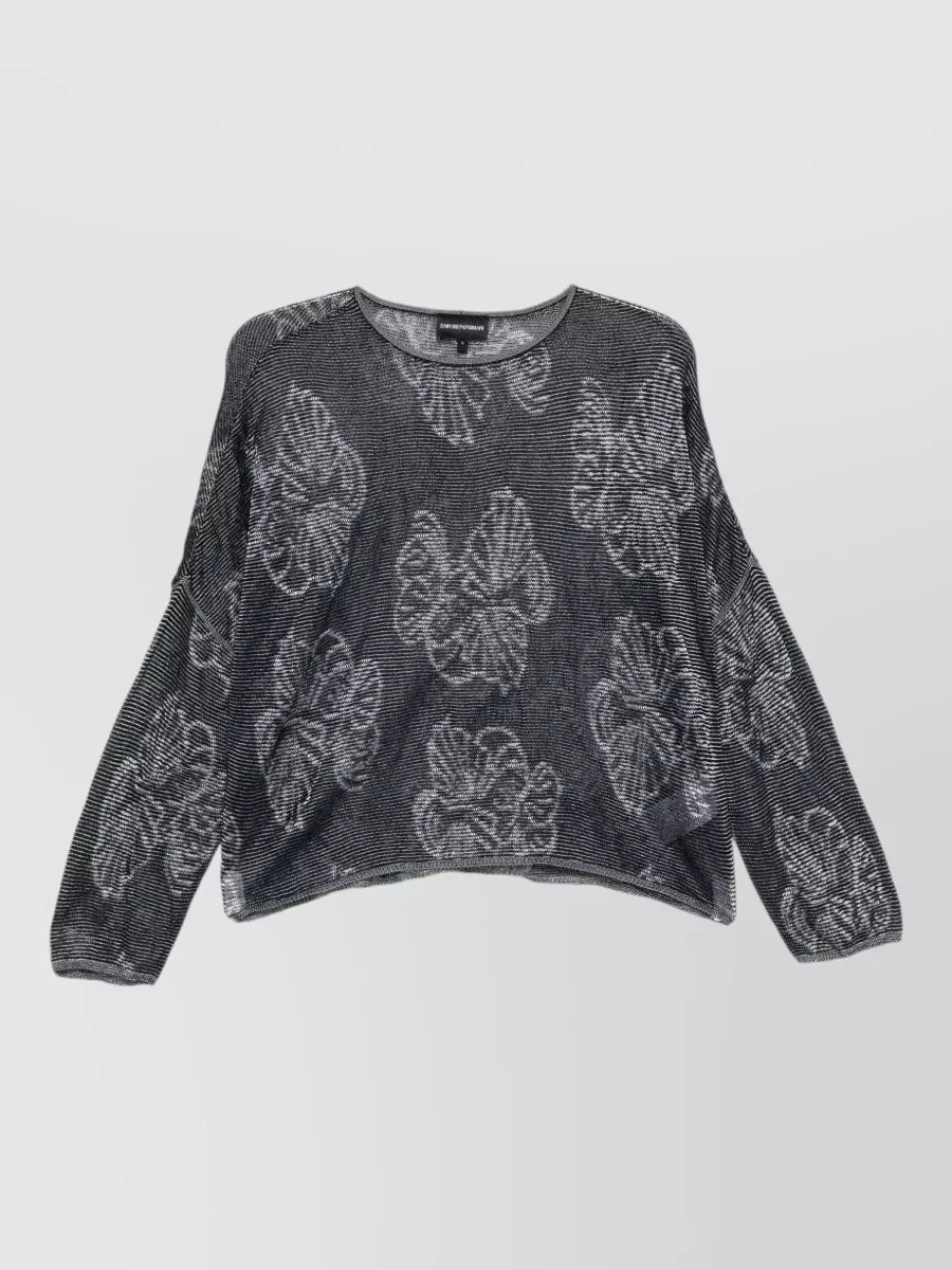 Emporio Armani Floral-embroidered crew-neck jumper