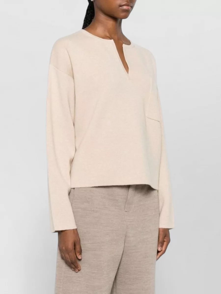 Max Mara Cashmere Wool V-Neck Long-Sleeve Knitted Top