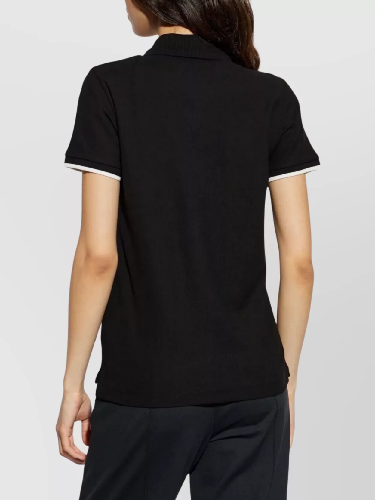 Moncler Cotton Piqué Polo Shirt With Logo Patch