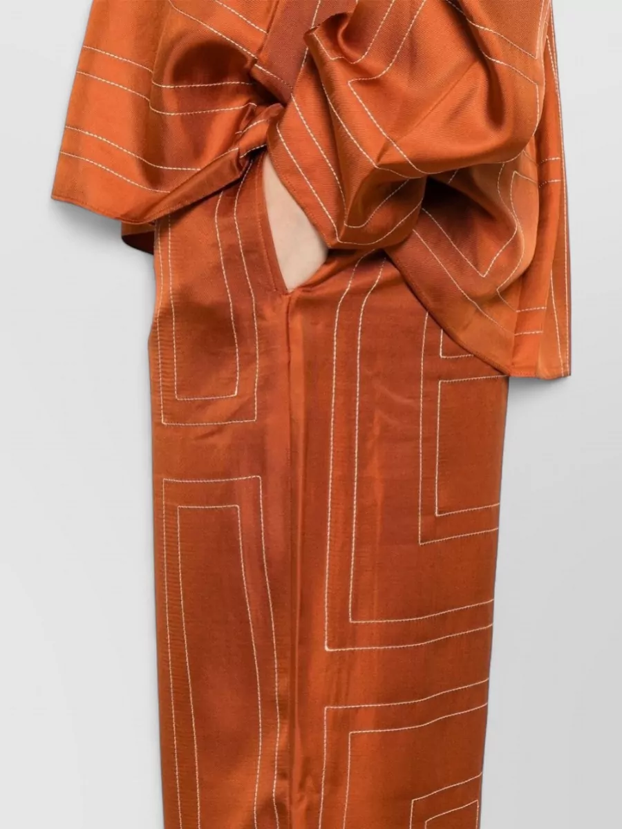 Totême Silk Monogram Wide-Leg Trousers