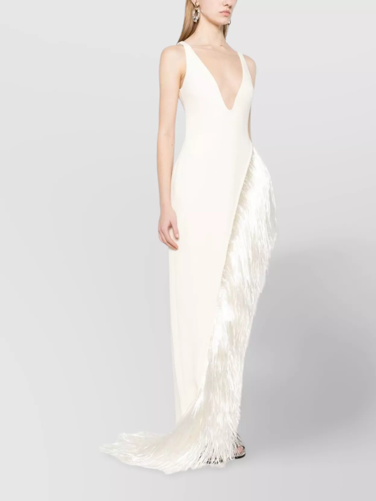 David Koma Asymmetric Evening Dress V-Neckline