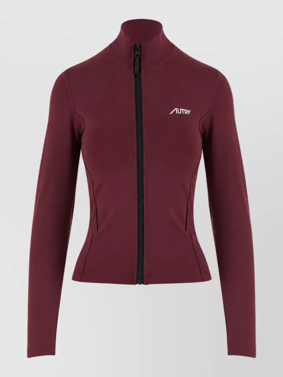 Autry logo print high neck long sleeve jacket