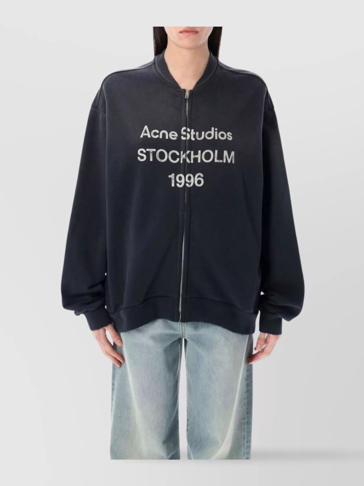 Acne Studios Bomber Jacket With Ribbed Cuffs And Hem