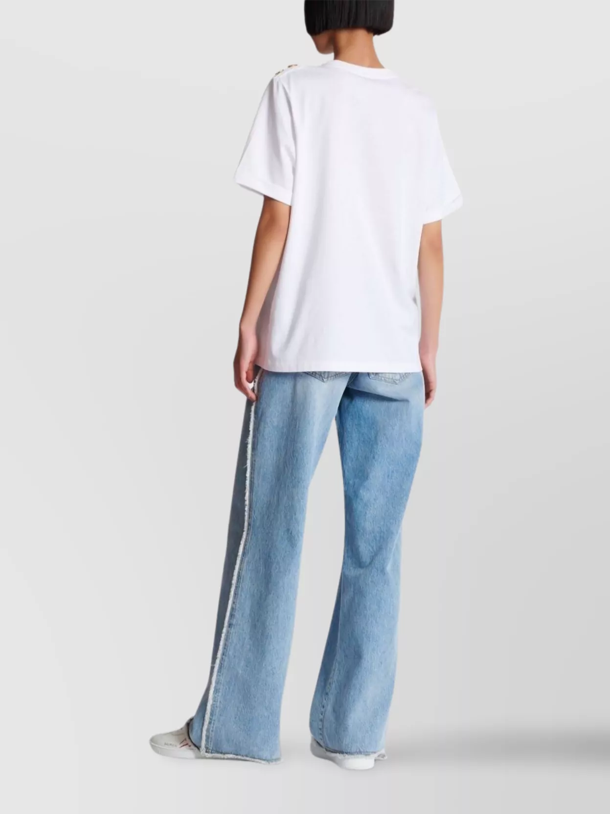 Balmain Cotton Jersey Crewneck T-shirt With Lipstick Print In White