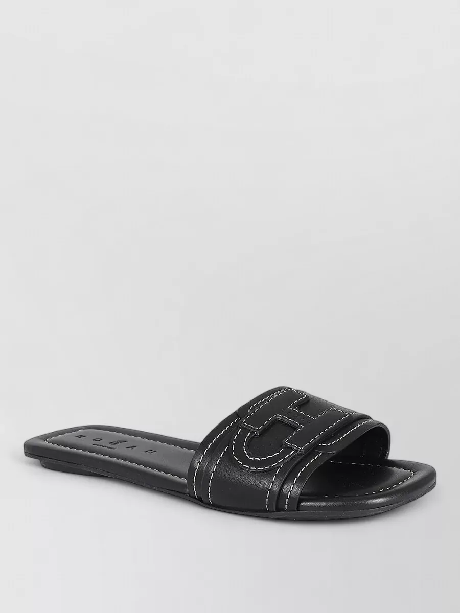 Hogan leather flat sandals