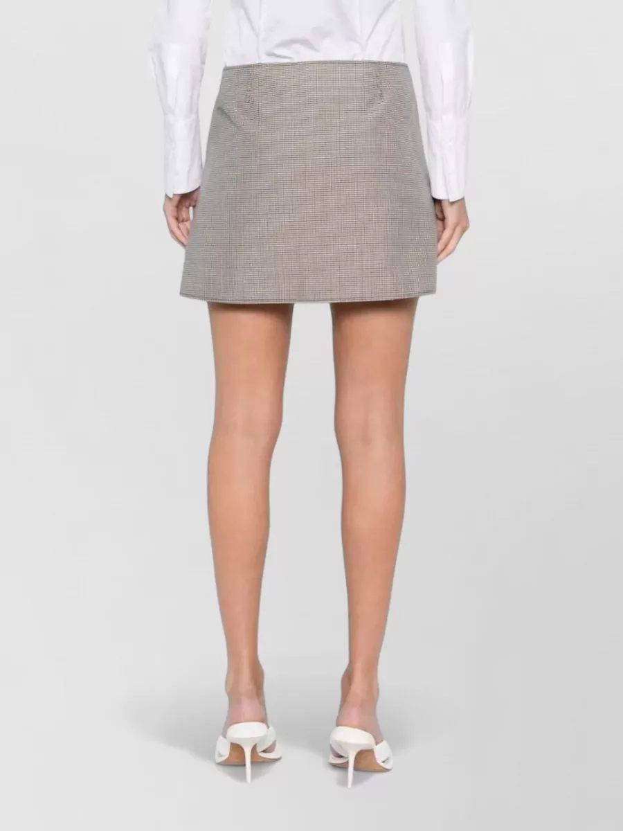Courrèges Houndstooth Buttoned Mini Skirt High Waist