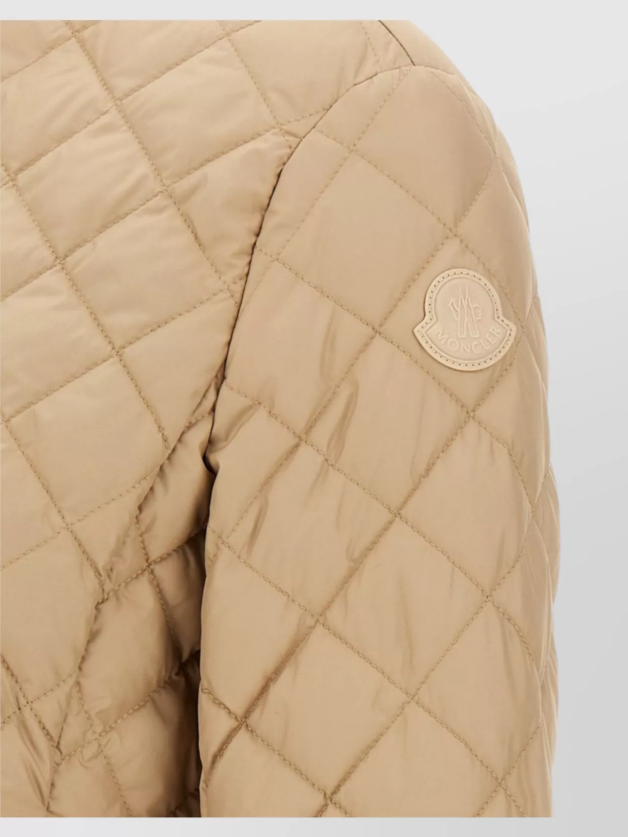 Moncler Quilted High Collar Jacket With Front Pockets In Brown