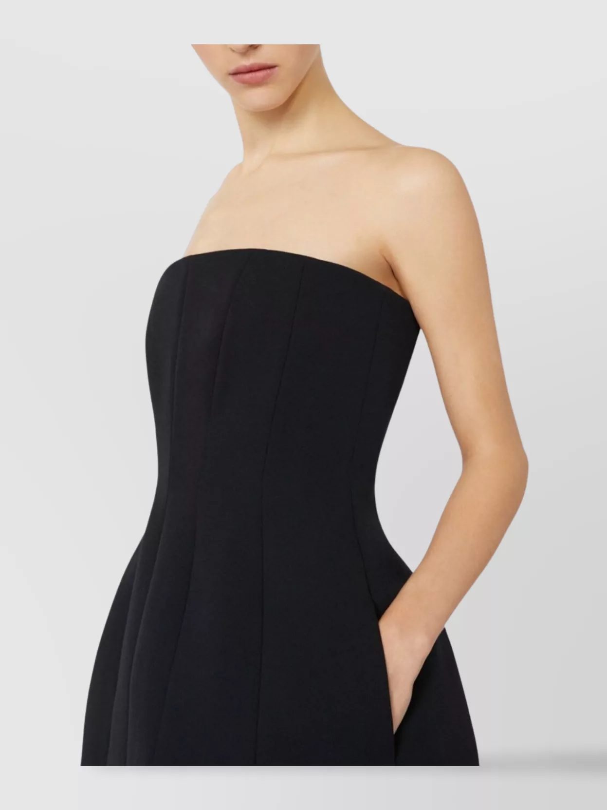 Max Mara Strapless Bustier Dress Side Pockets