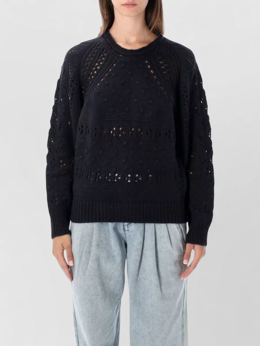 Isabel Marant Etoile Wool pointelle openwork crew neck sweater