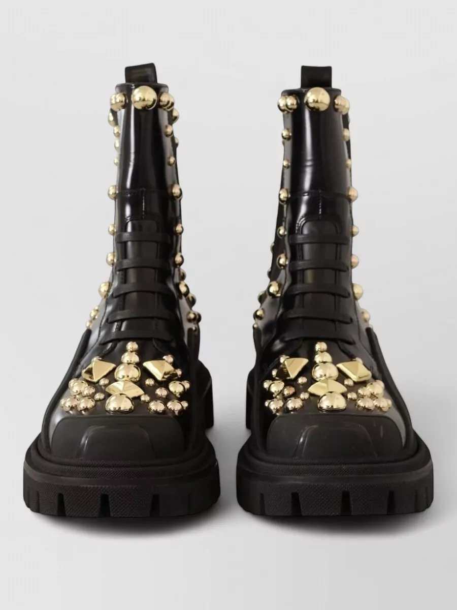 Dolce&Gabbana leather studded combat boots