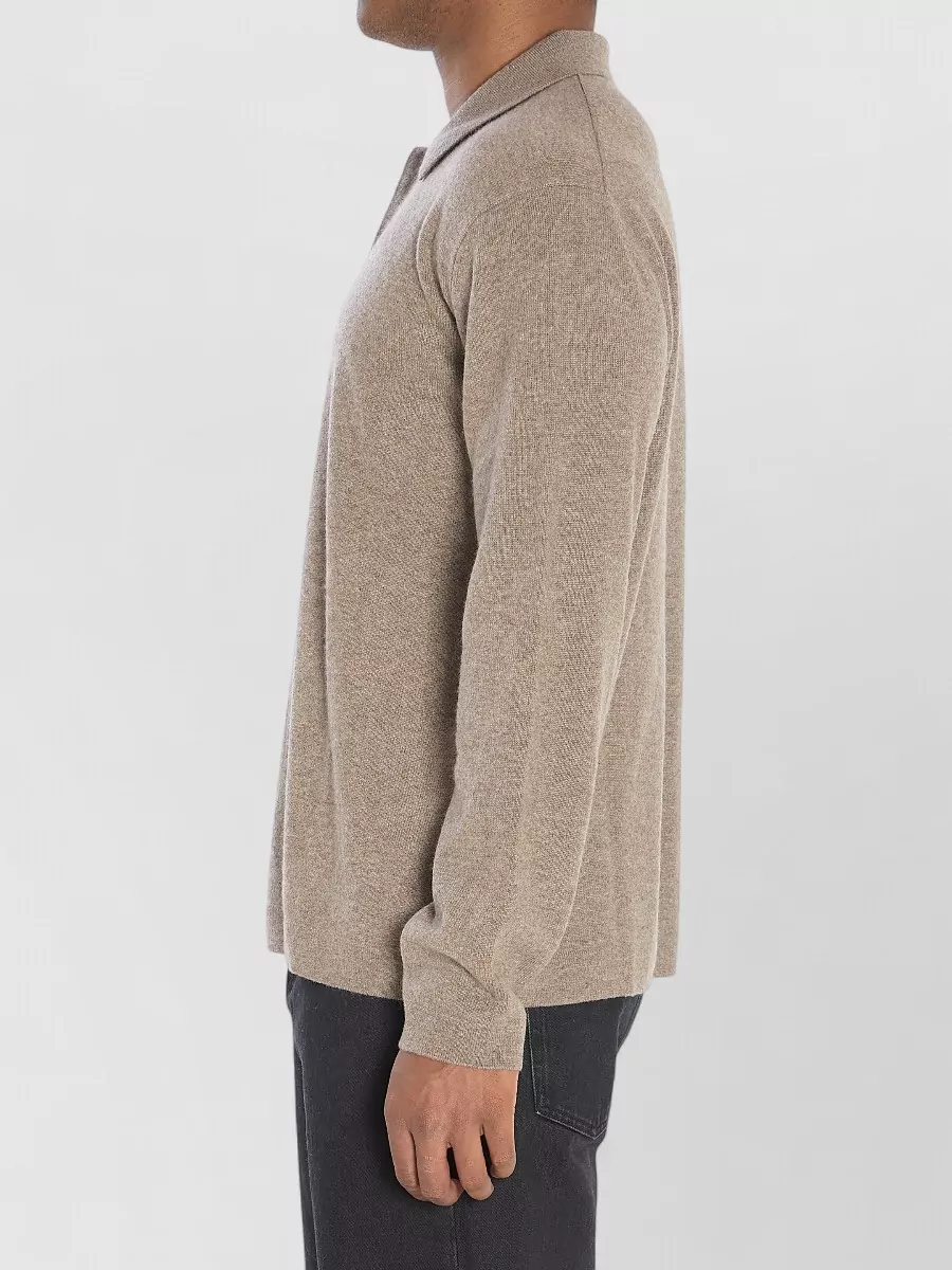Lisa Yang Cashmere Regular-Fit Long-Sleeve Polo Sweater