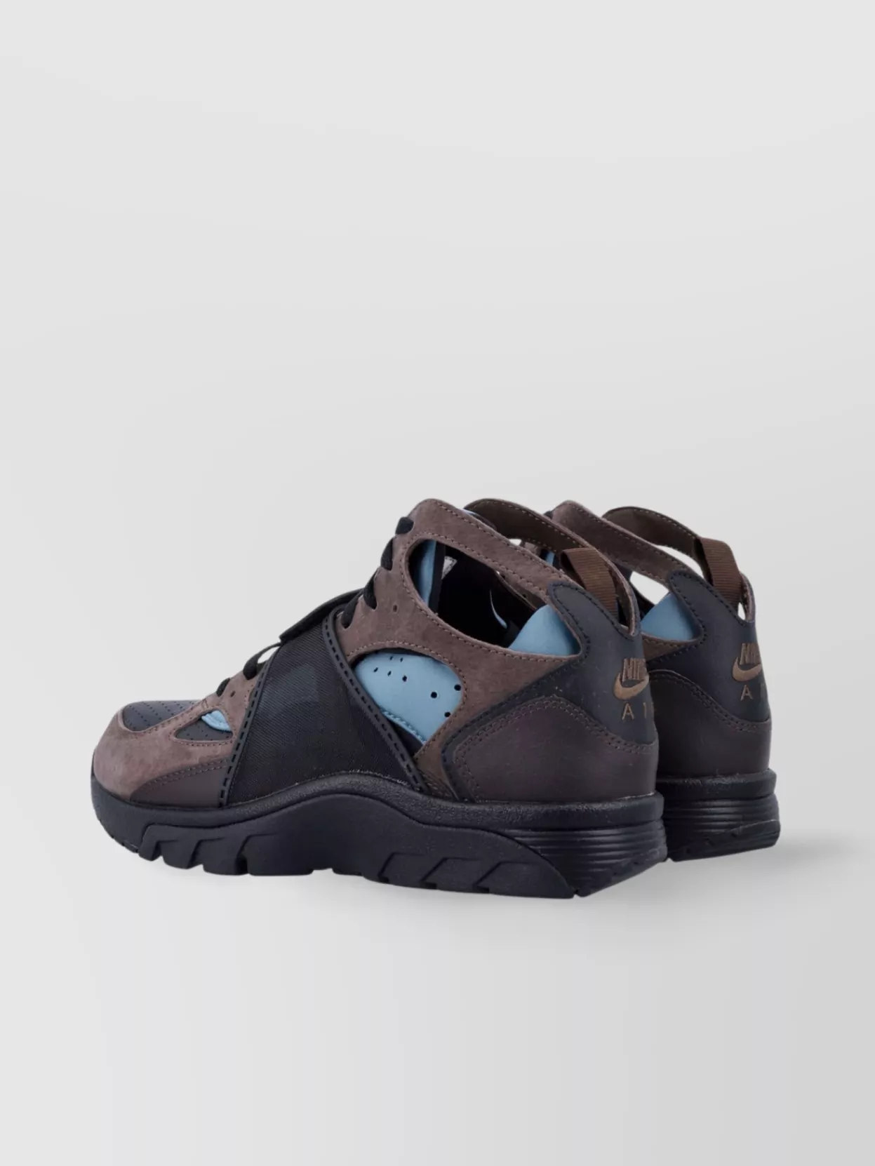 Shop Nike Leather Mid-top Sneakers Featuring Perforated Upper