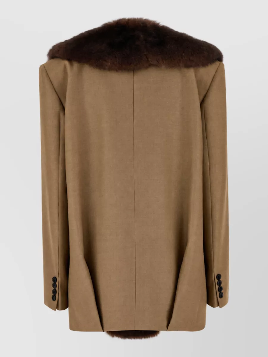 Valentino Garavani Silk Wool Single Breasted Coat