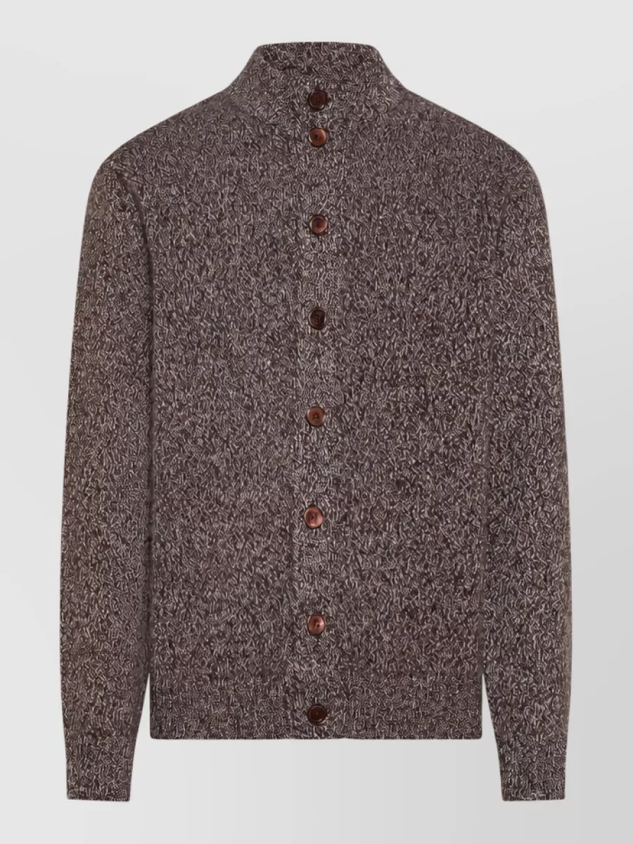 Seventy Venezia high neck wool blend cardigan