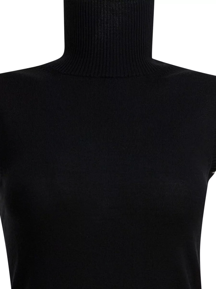 Sportmax Wool Mock Neck Sleeveless Top