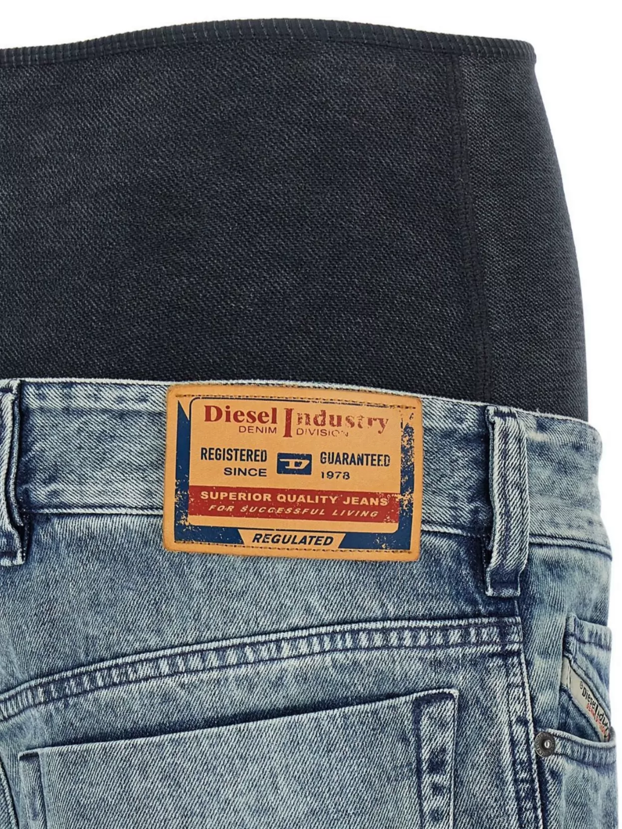 Diesel Wide Leg Faded Wash Jeans
