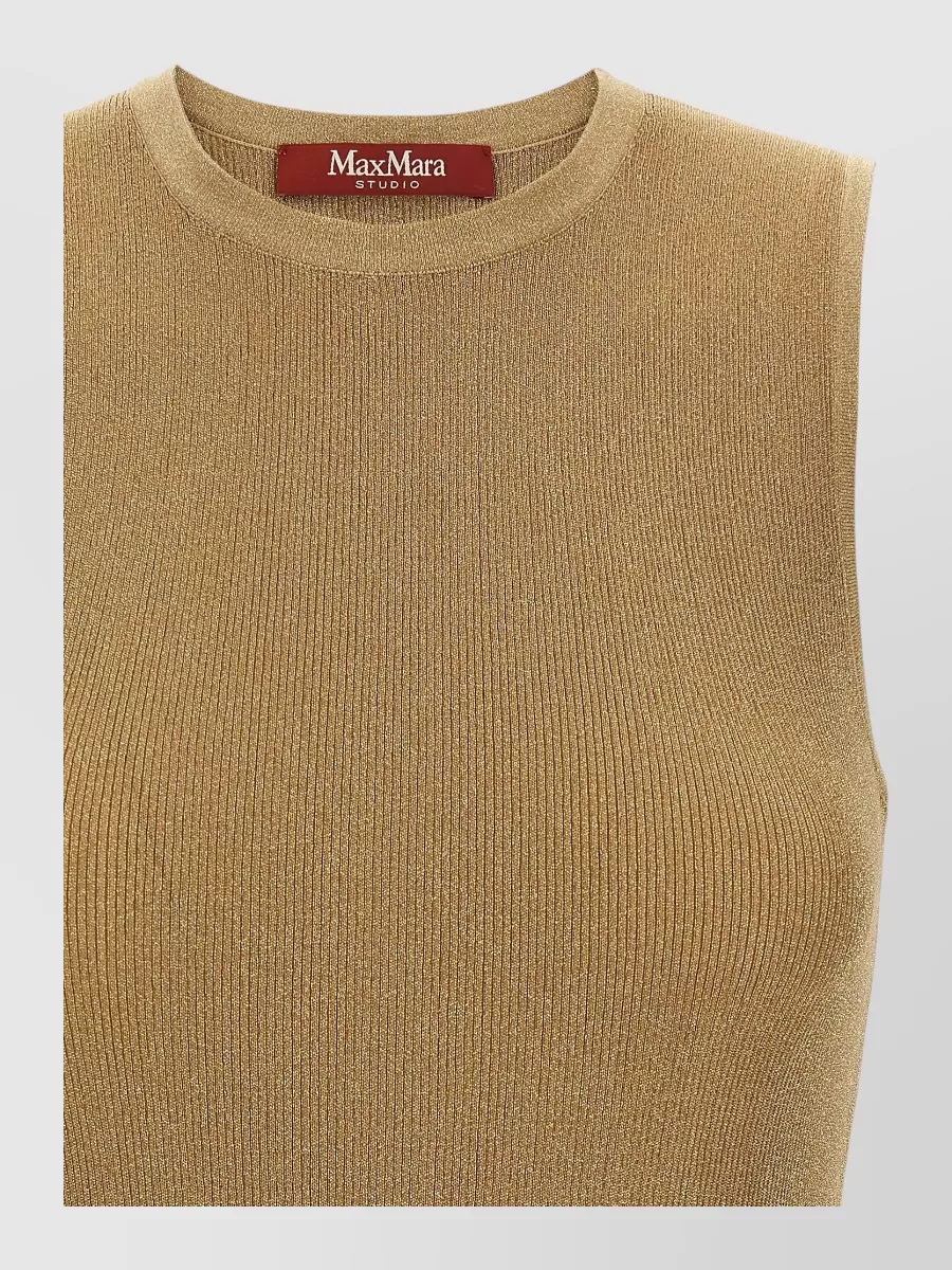 S Max Mara Ribbed Metallic Sleeveless Knitted Top