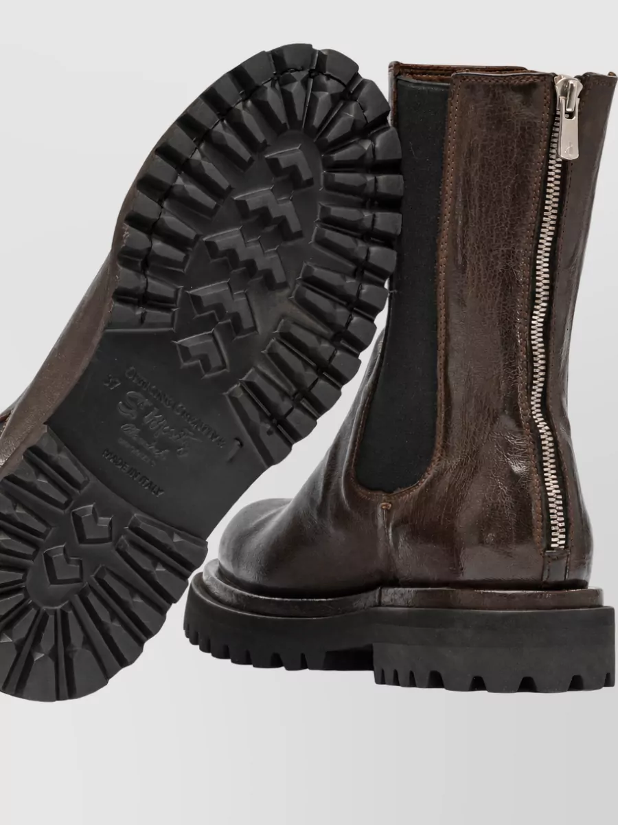 Officine Creative Leather Zippered Ankle Boots