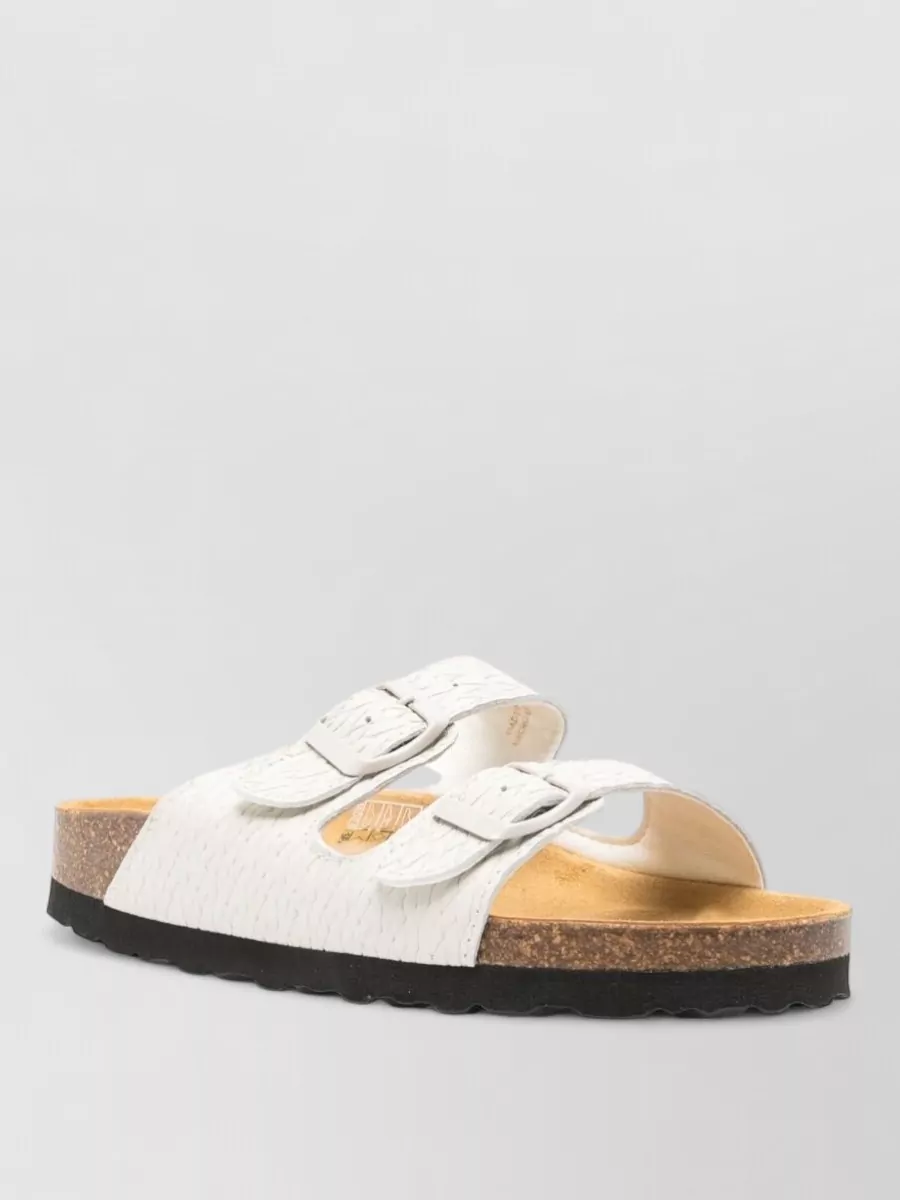 Woolrich leather printed slides