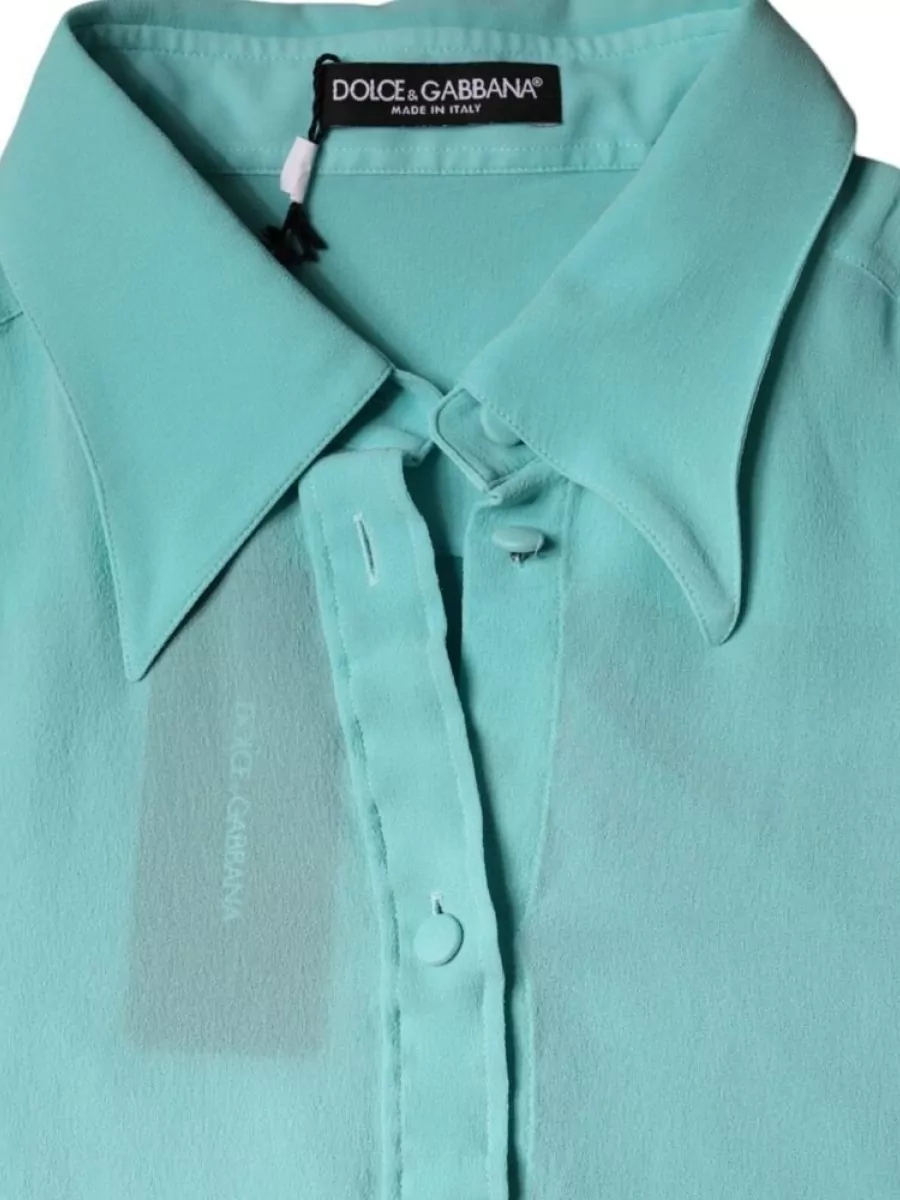 Dolce&Gabbana Silk Long-Sleeve Button Blouse