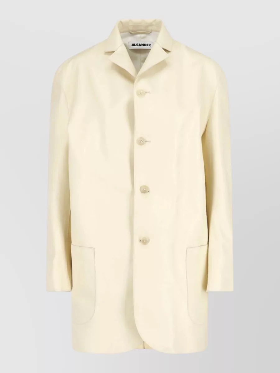 Jil Sander Leather single-breasted coat