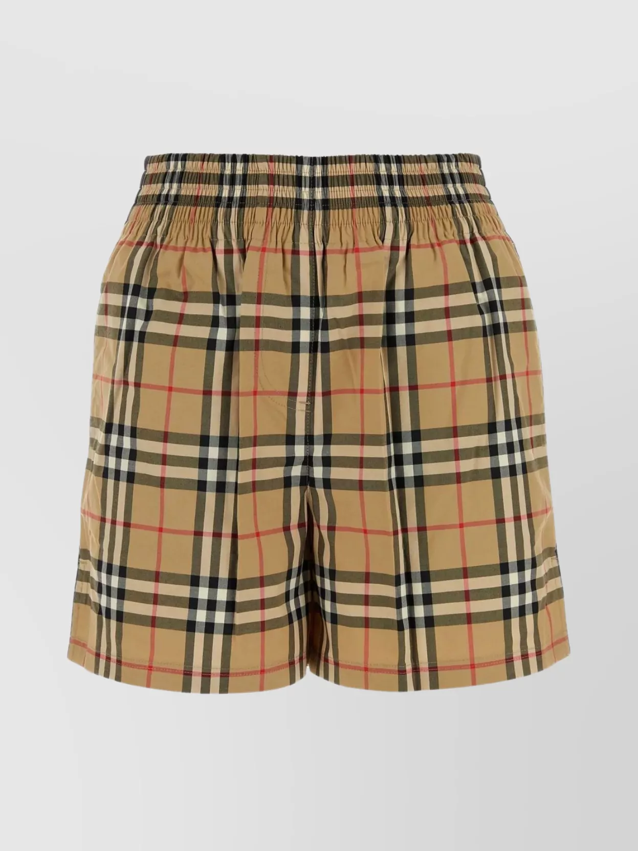 Shop Burberry Embroidered Stretch Cotton Shorts In Brown