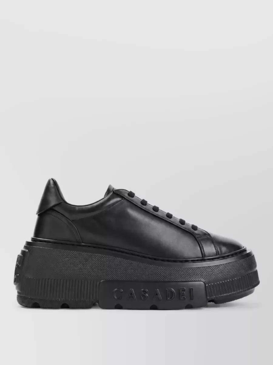 Casadei Leather Lace-Up Sneakers