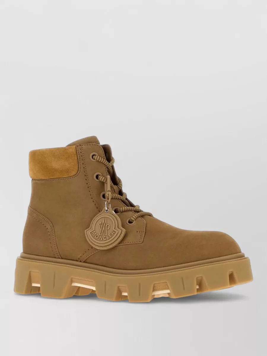 Moncler suede leather ankle boots