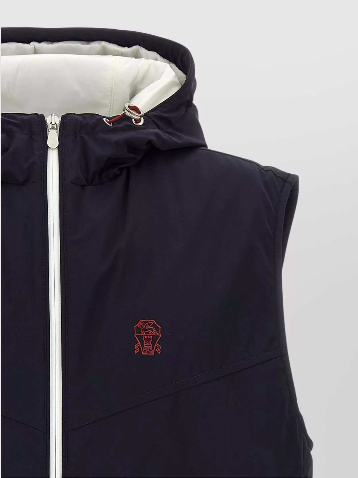Brunello Cucinelli Sleeveless Hooded Vest With Side Zip Pockets