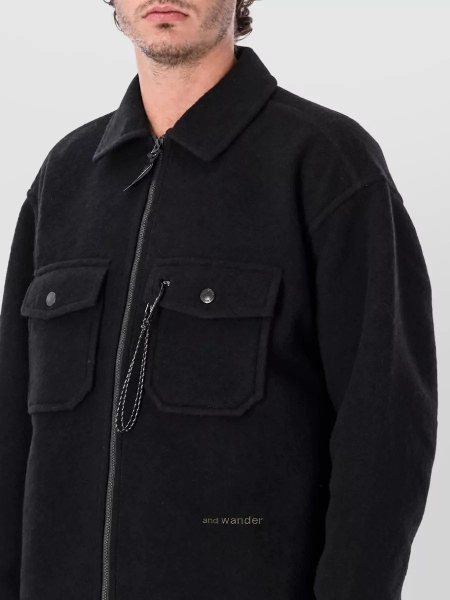 And Wander Wool Padded Bomber Jacket