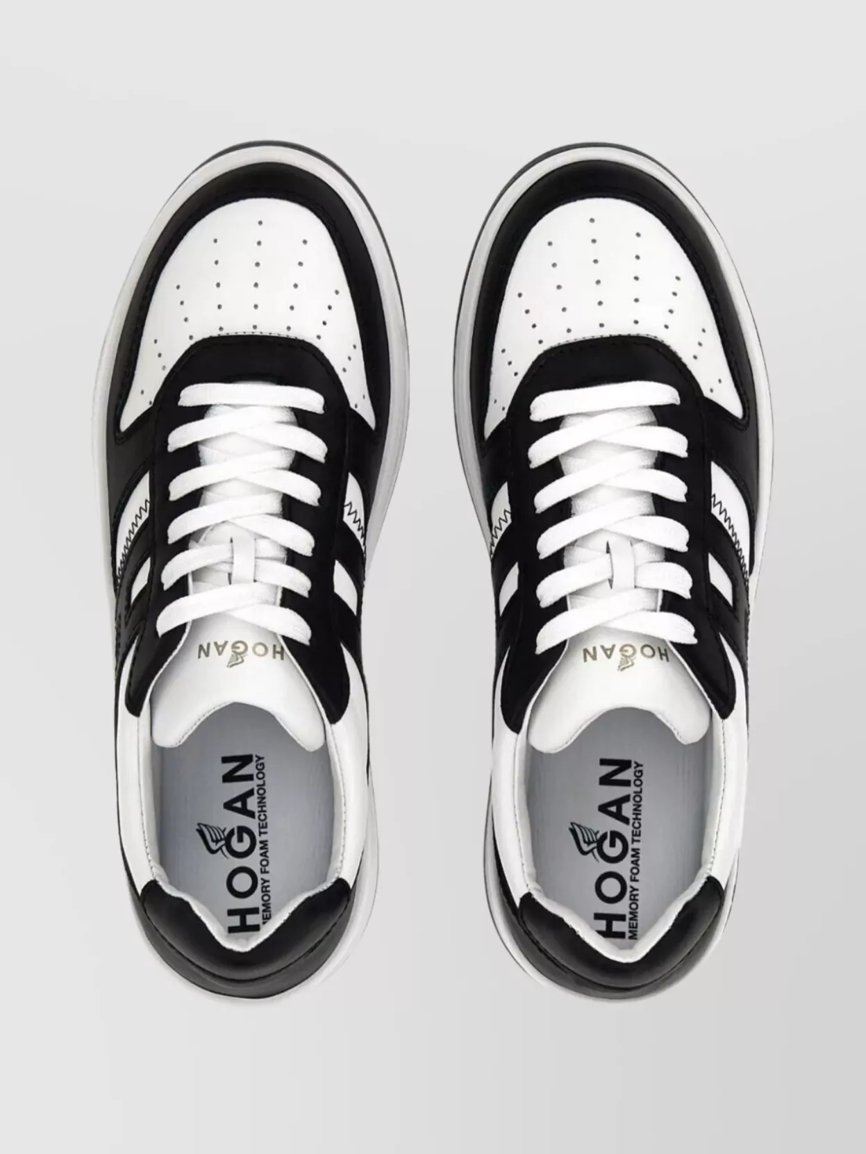 Hogan Sneakers With Round Toe And Contrast Panels