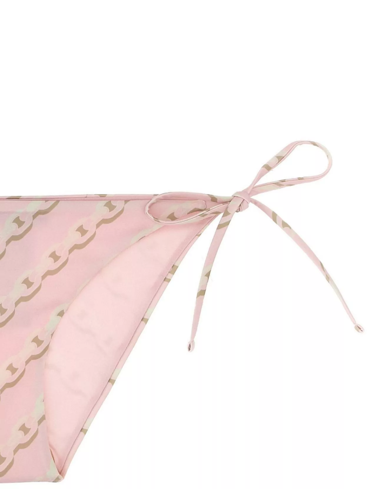 Versace Side-tie Patterned Low-rise Bikini Bottom In Pink