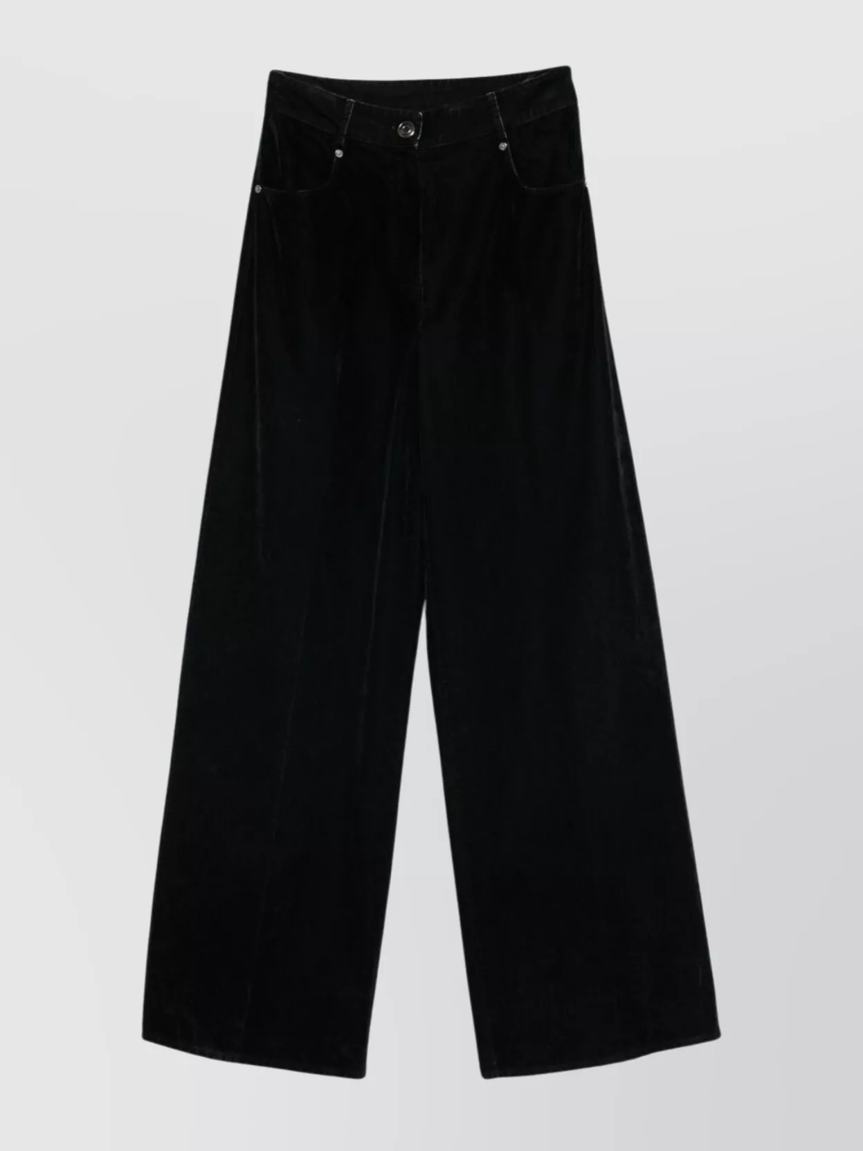 Forte Forte Velvet Wide-leg Trousers Pockets In Black