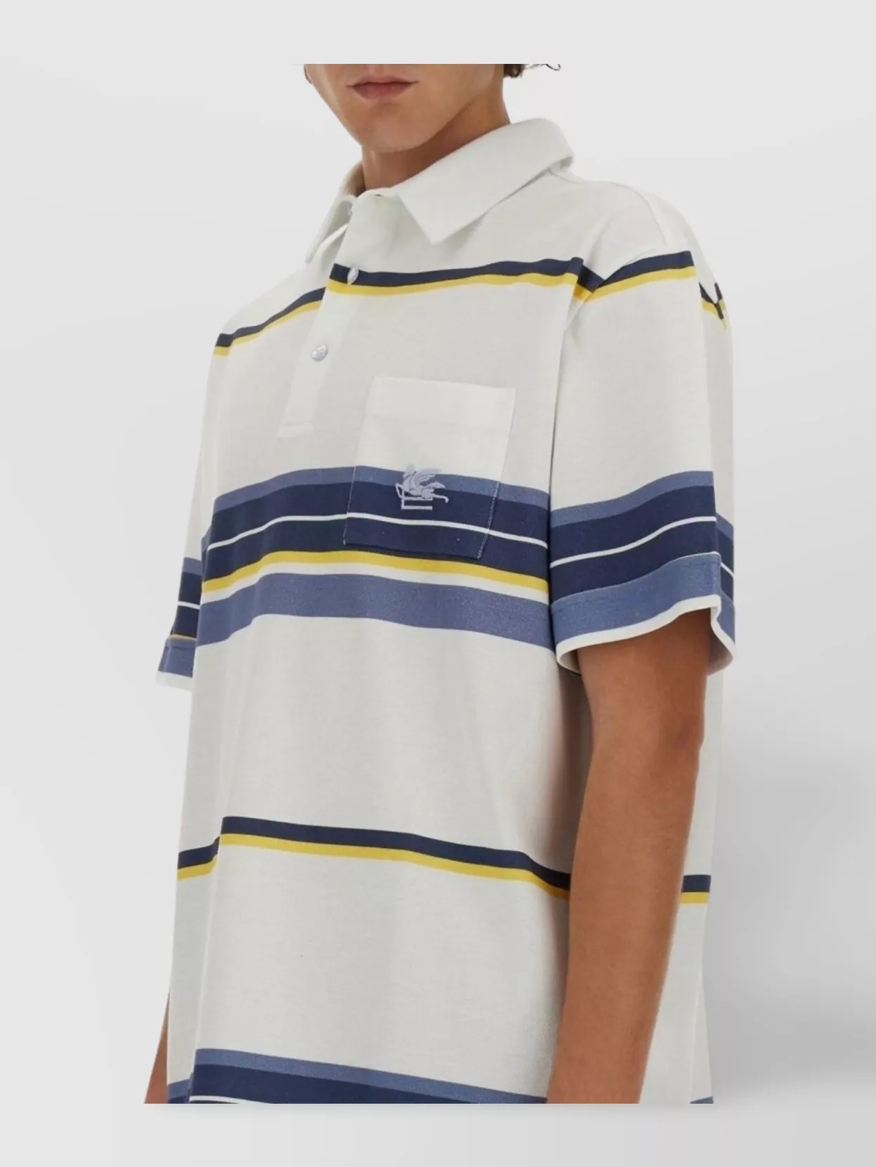 Etro Pegasus Embroidered Polo Shirt With Chest Pocket