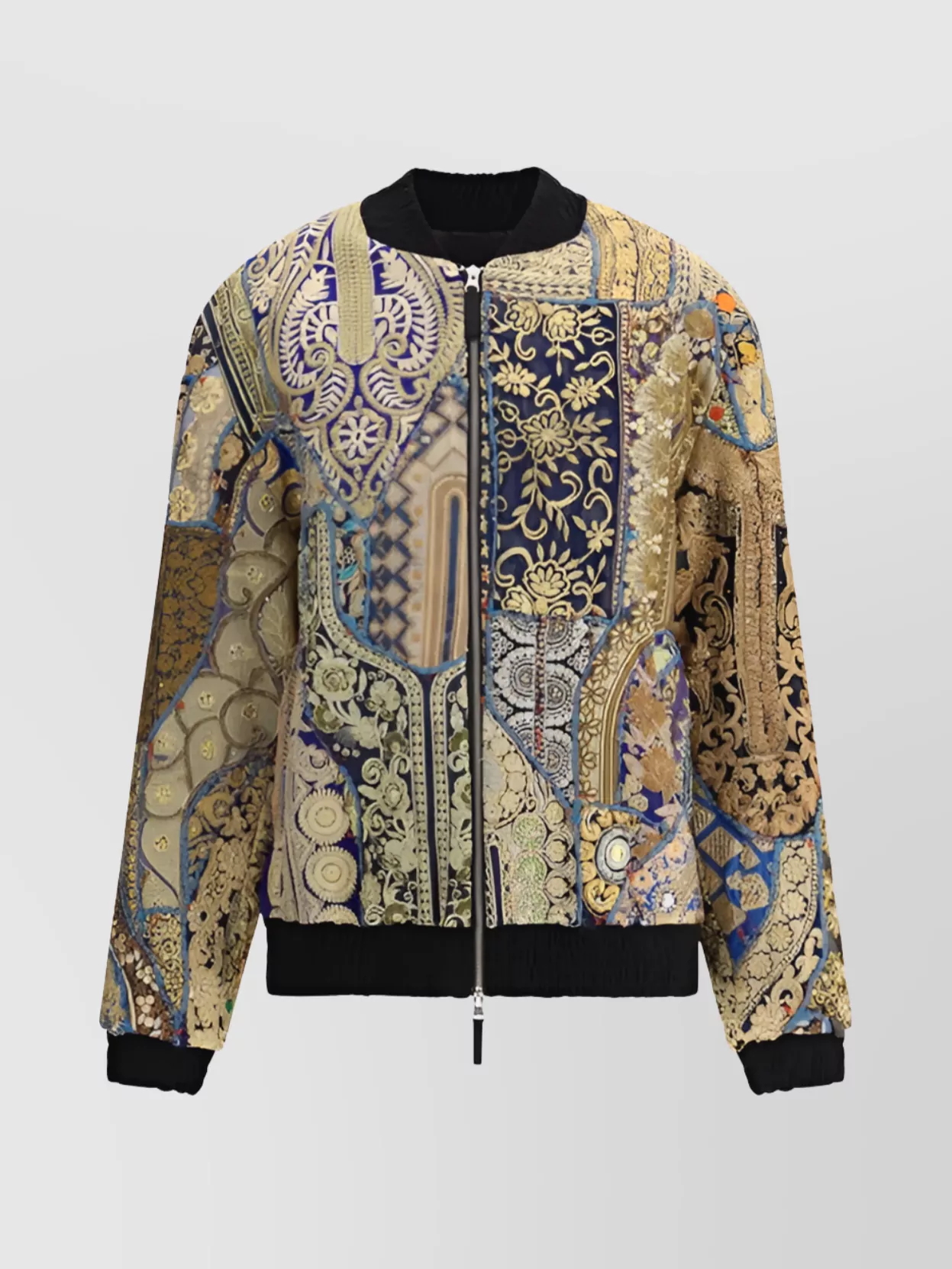 Ella Multicolored Patchwork Jacket Belted Waist In Animal Print