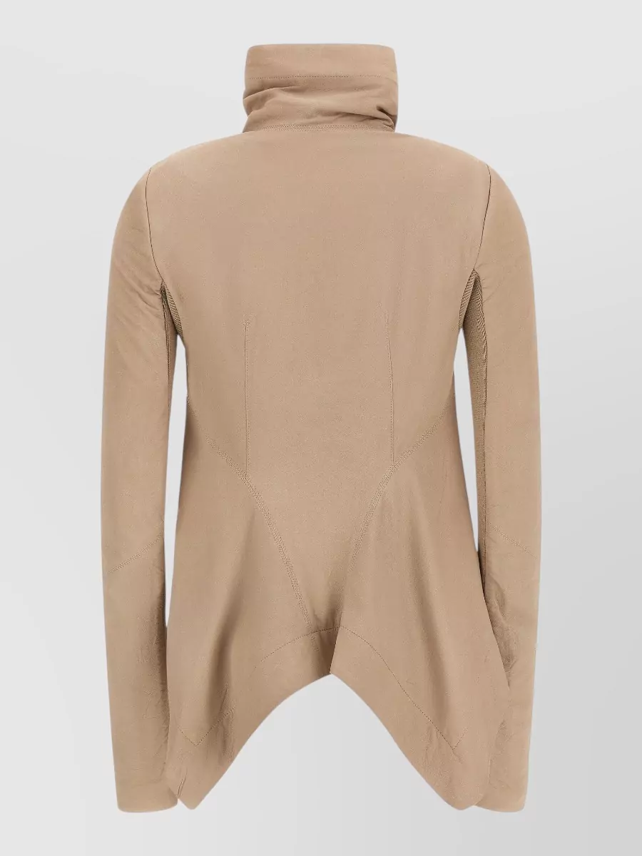 Rick Owens Lamb Leather Draped Asymmetric Single Breasted Coat